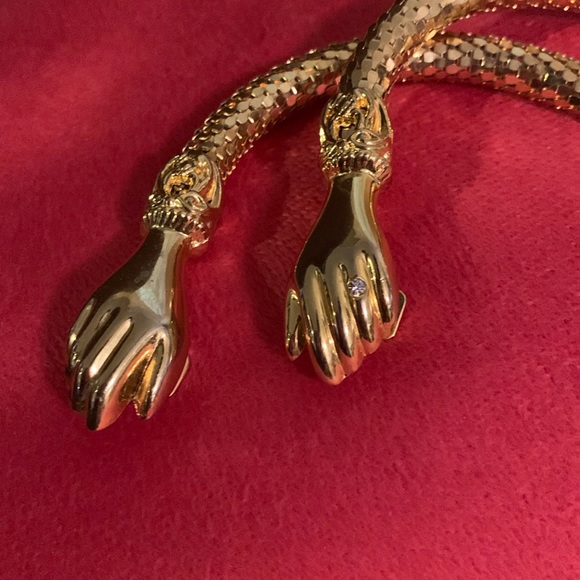 1970s DL Auld Clasping Hands Gold Tone Mesh Belt/Necklace ✨ - Picture 5 of 16